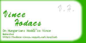 vince hodacs business card